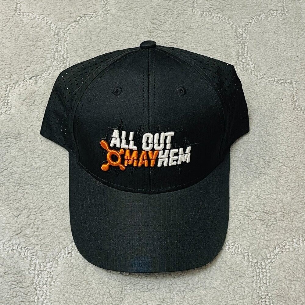 Black All Out Mayhem OrangeTheory Fitness Baseball Cap Mesh Back‎ Adjustable